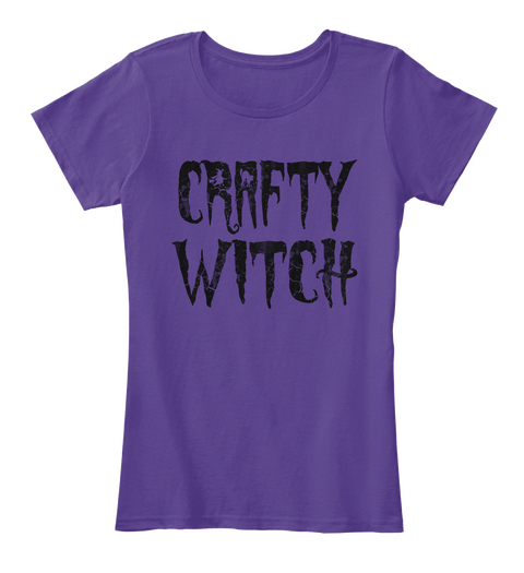 Crafty Witch Adult Halloween Costume Purple T-Shirt Front