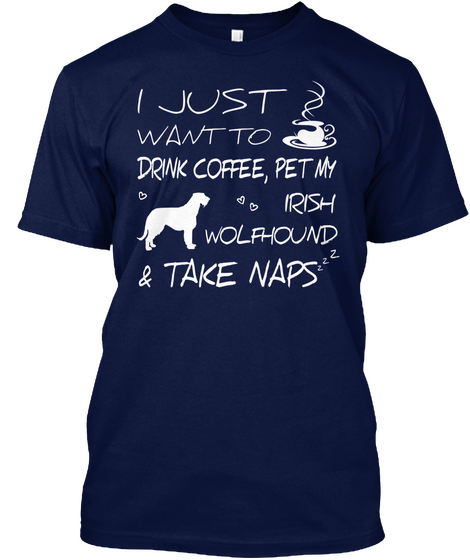 Irish Wolfhound Navy Camiseta Front
