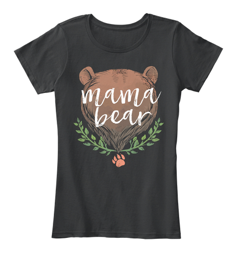 Mama Bear (Eu) Black T-Shirt Front