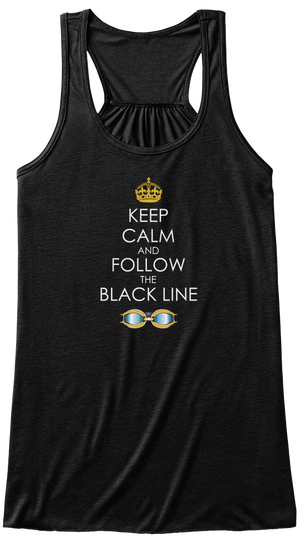 Follow The Black Line Tank Top Black Kaos Front