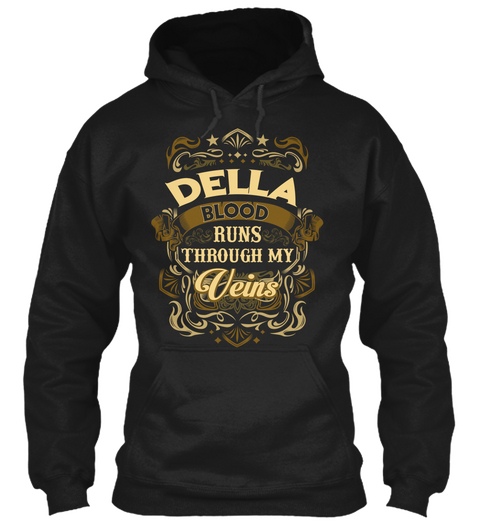 Della Blood Thru My Veins Black T-Shirt Front