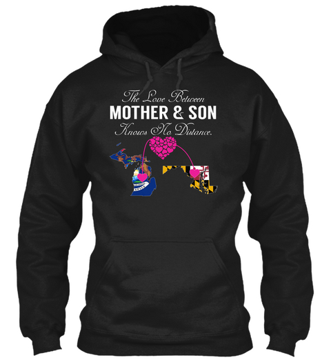 Mother Son   Michigan Maryland Black Maglietta Front