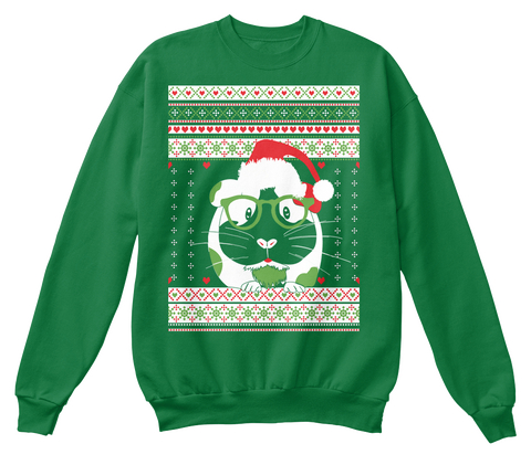 Guinea Pig Christmas Kelly Green  Camiseta Front