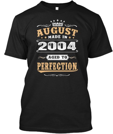 2004 August Aged To Perfection Black T-Shirt Front