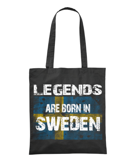 Legends Are Born In Sweden Black Camiseta Front