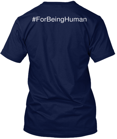 #For Being Human Navy T-Shirt Back
