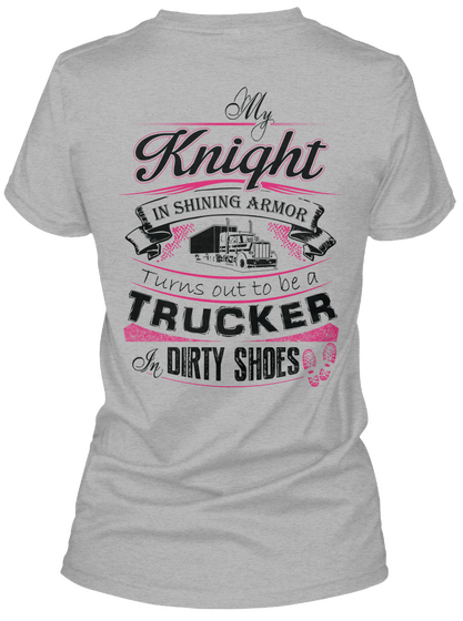 Trucker's Lady   Limited Edition Sport Grey T-Shirt Back