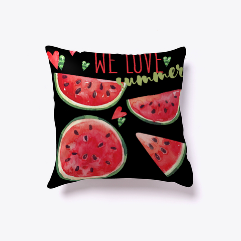 Summer Pillow   We Love Summer Black T-Shirt Front