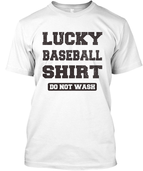 Lucky Baseball Shirt Do Not Wash White Maglietta Front