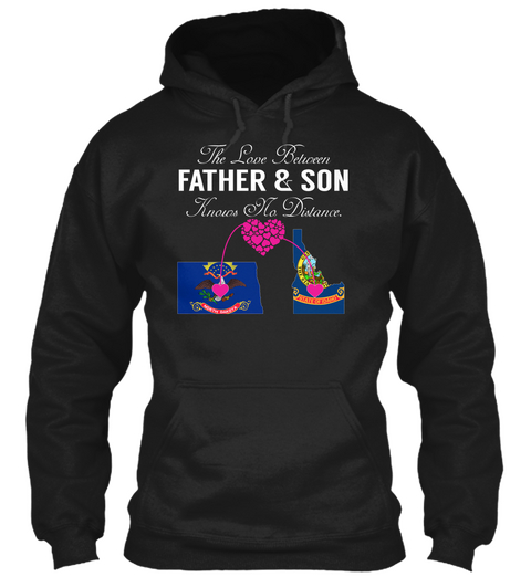 Father Son   North Dakota Idaho Black T-Shirt Front