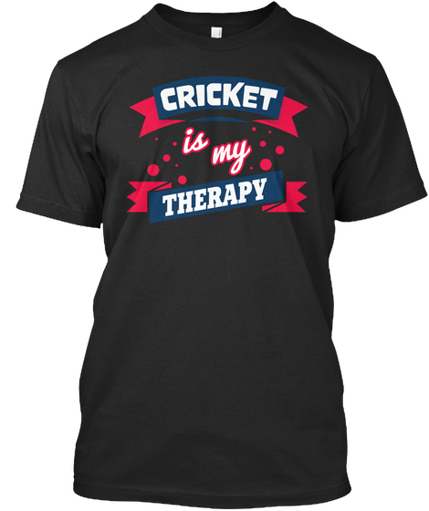 Cricket Is My Therapy Black Camiseta Front