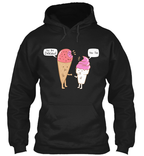 Ice Cream Valentine T Shirt  Black Maglietta Front