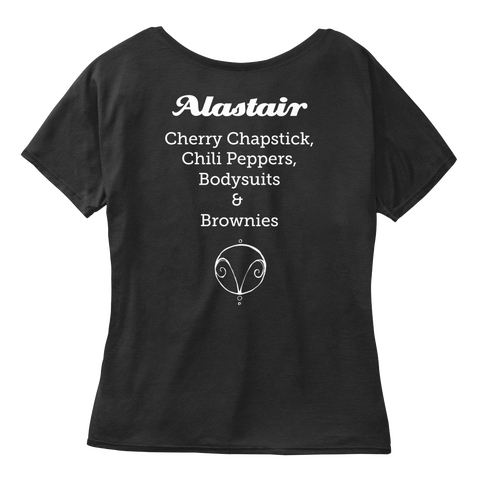 Alastair Cherry Chapstick, Chili Peppers, Bodysuits & Brownies Black áo T-Shirt Back