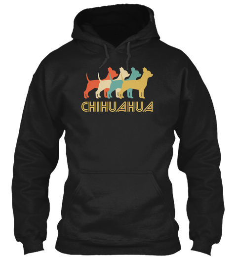 Love Chihuahua Dog Hoodie Black Camiseta Front