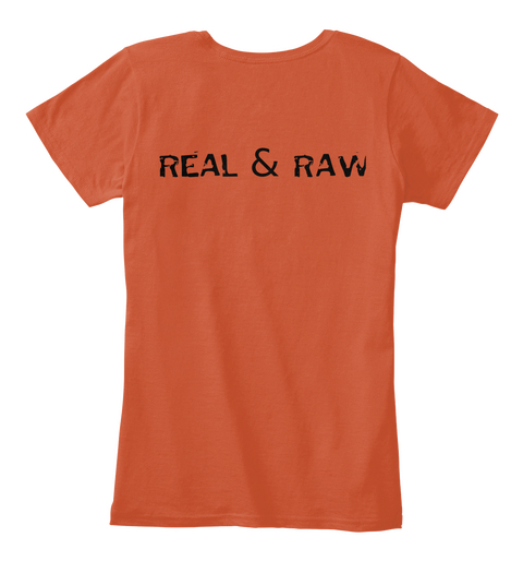 Real & Raw Deep Orange T-Shirt Back