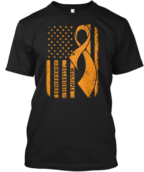 Multiple Sclerosis Awareness Flag Black Camiseta Front