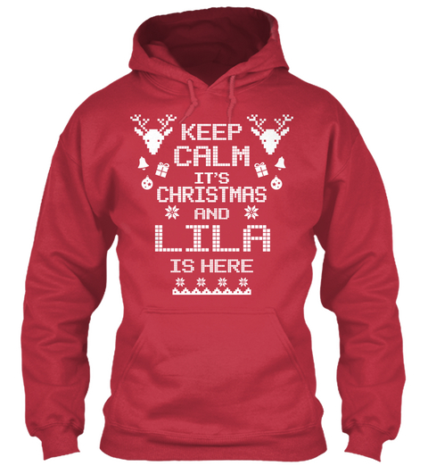 Keep Calm Lila Christmas Cardinal Red T-Shirt Front