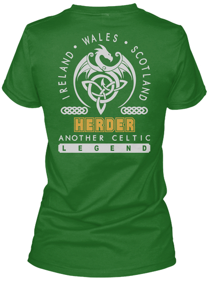 Herder Legend Patrick's Day T Shirts Irish Green Kaos Back