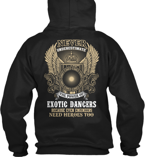 Exotic Dancers Black T-Shirt Back