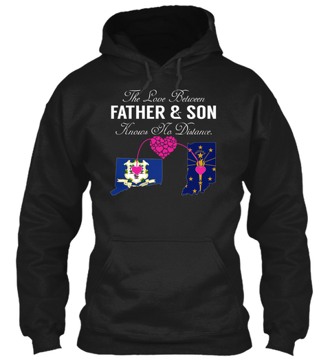 Father Son   Connecticut Indiana Black T-Shirt Front