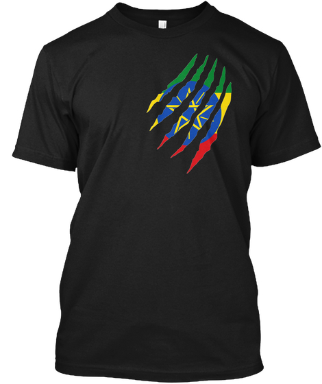 Ethiopia In My Heart Black Maglietta Front