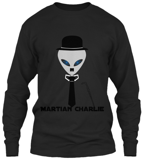 Martian Charlie Black T-Shirt Front