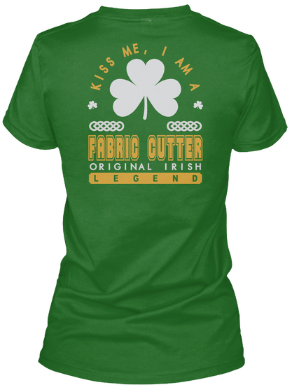 Fabric Cutter Original Irish Job Tees Irish Green T-Shirt Back