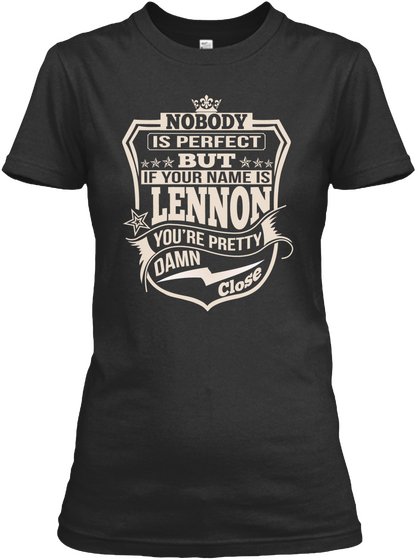 Nobody Perfect Lennon Thing Shirts Black áo T-Shirt Front