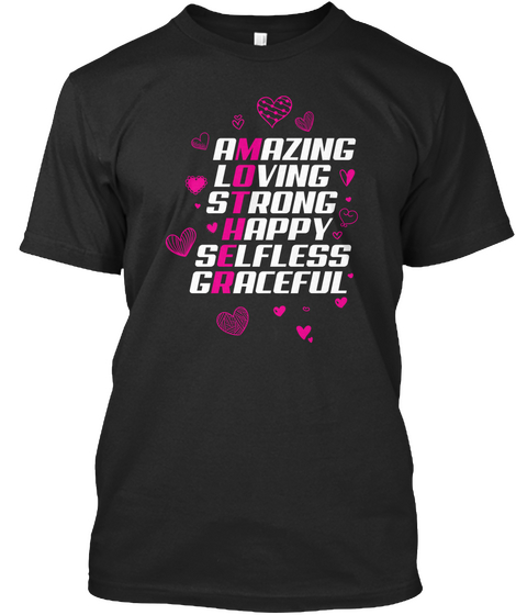 Happy Mother's Day To Amazing Mother! Black áo T-Shirt Front