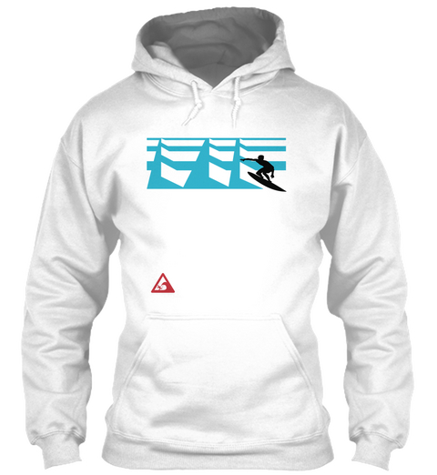 Surf Sets Men's Surfing Hoodie White T-Shirt Front