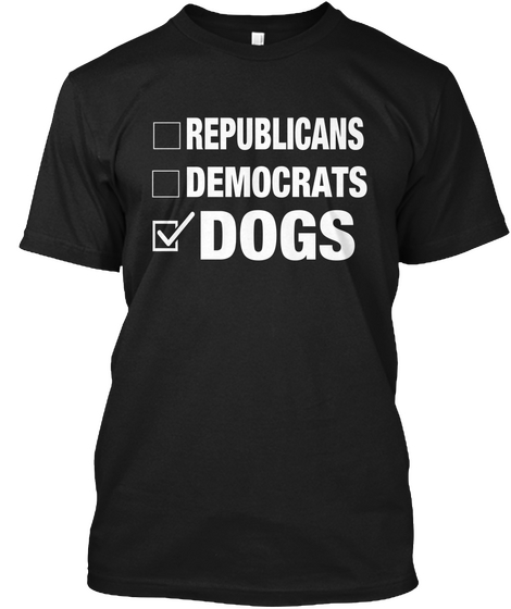 Republicans Democrats Dogs Black Maglietta Front