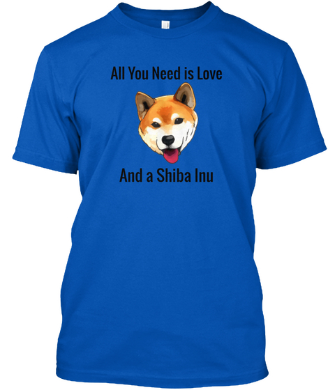 Shiba Inu Shirt Royal Camiseta Front