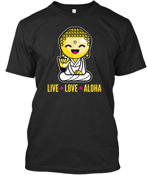 Love Love Aloha Black T-Shirt Front
