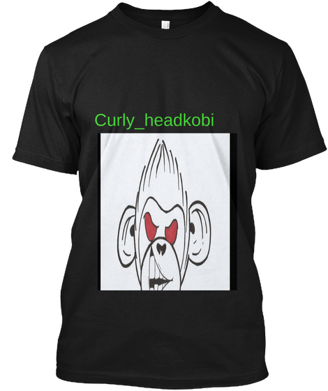 Curly Headkobi Black T-Shirt Front