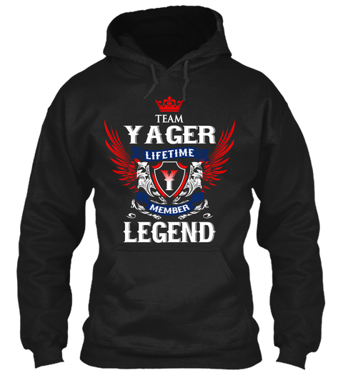 Team Yager Lifetime Member Legend Black áo T-Shirt Front