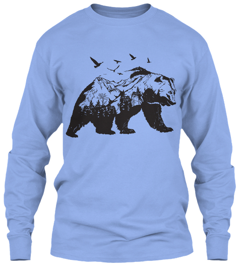 Mountain Bear  Hiking Long Sleeve Light Blue Camiseta Front