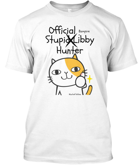 Mischief Kitties Official Bampire Hunter White áo T-Shirt Front