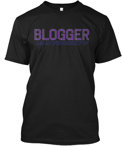 Blogger University Black Camiseta Front