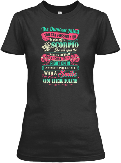 Scorpio T Shirt Black Camiseta Front