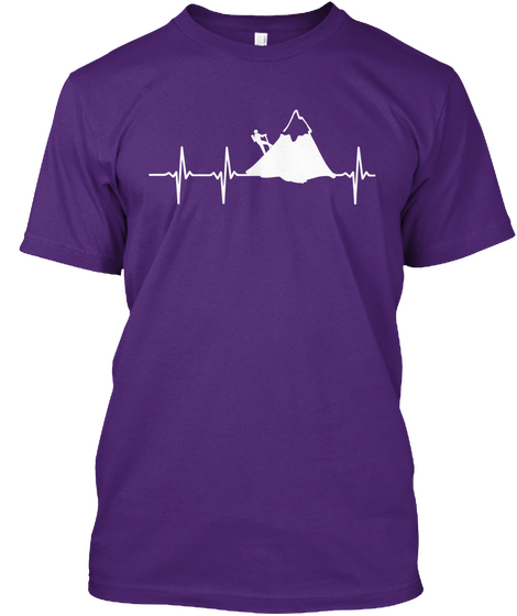Hike In A Heartbeat Purple T-Shirt Front