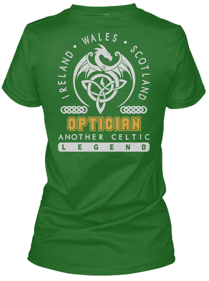 Optician Legend Patrick's Day T Shirts Irish Green Camiseta Back