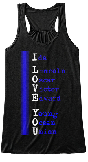 Ida Lincoln Oscar Victor Edward Young Ocean Union Black T-Shirt Front