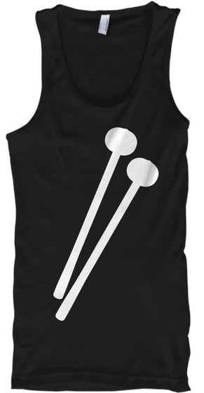 Bass Drum Mallets Tank Top Black T-Shirt Front