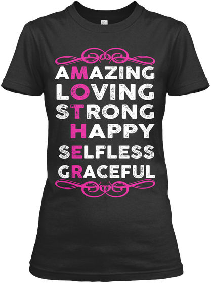  Mothers Day T Shirt Black T-Shirt Front