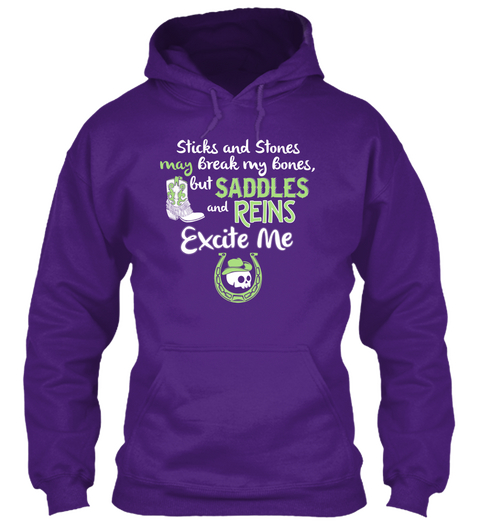 Horse Lover's Shirt   Saddles And Reins Purple T-Shirt Front