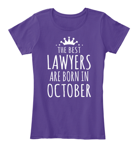 Lawyer Birthday Born October Lawyers Purple T-Shirt Front
