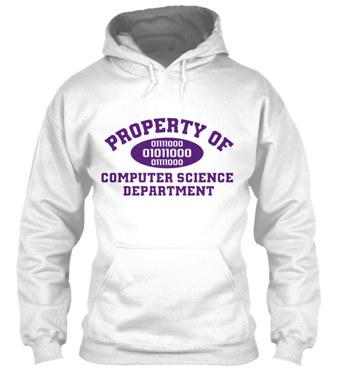 Property Of Computer Science  White Maglietta Front