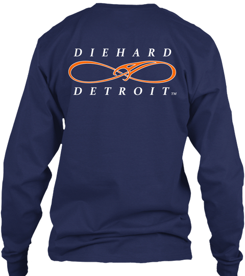 Die Hard Detroit Navy T-Shirt Back