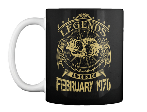 Legends Are Born On February 1976 (2) Black Camiseta Front