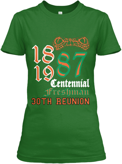 18 19 87 Centennial Freshman 30 Th Reunion Irish Green Kaos Front